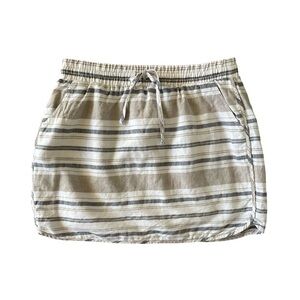 GAP Gray White and Beige Striped Skirt Size Small Linen/Cotton Blend
